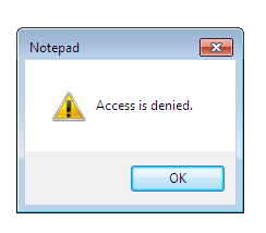 Access denied. Encryption software